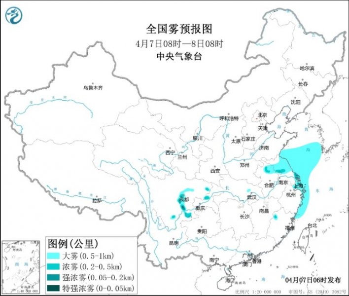 黄海东海将有大雾 西藏东部云南四川等地多阴雨 