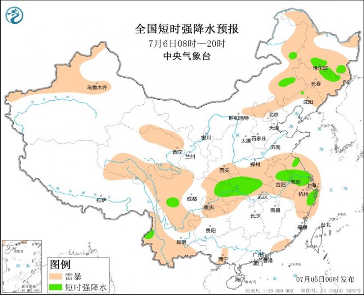 黑龙江吉林湖北安徽江苏等地将有强对流天气