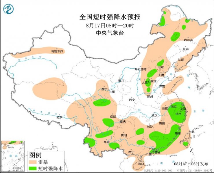 内蒙古黑龙江河北北京天津等地将有强对流天气
