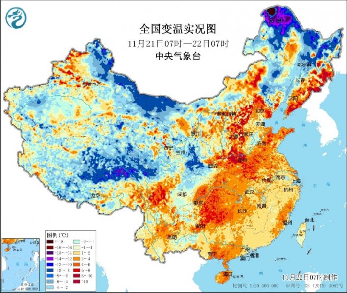 寒潮启程 我国自北向南将出现大降温 内蒙古黑龙江再度遭遇强降雪