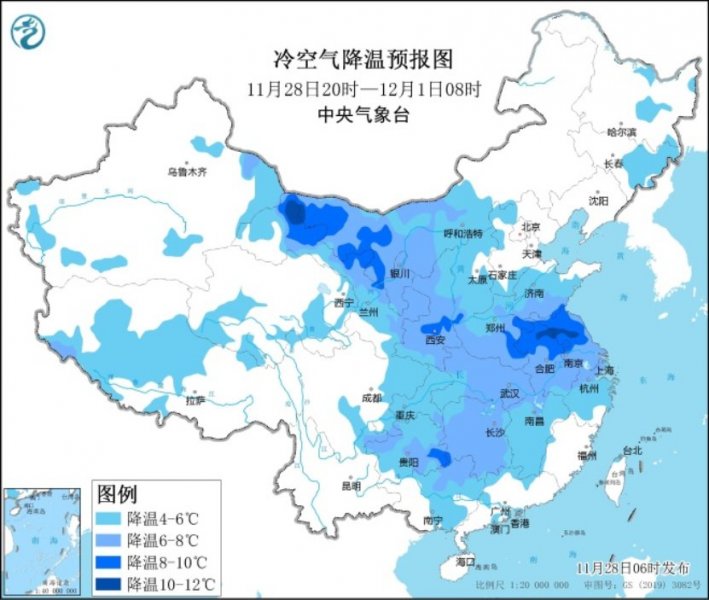 冷空气影响我国大部地区 将有大风降温天气