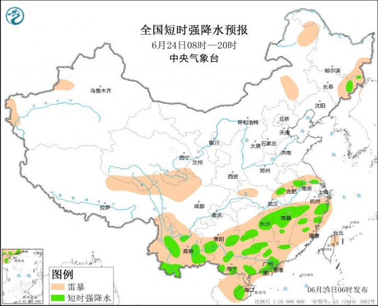 江苏浙江江西湖南广西云南等地将有强对流天气