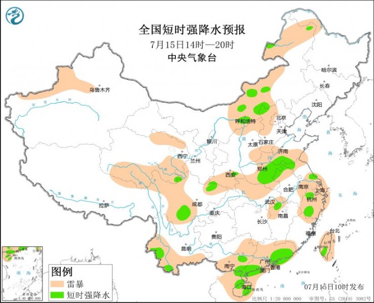 内蒙古河北河南山东安徽江苏等地将有强对流天气