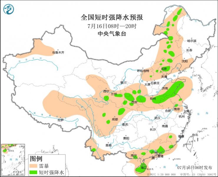 内蒙古河北河南山东安徽江苏等地将有强对流天气