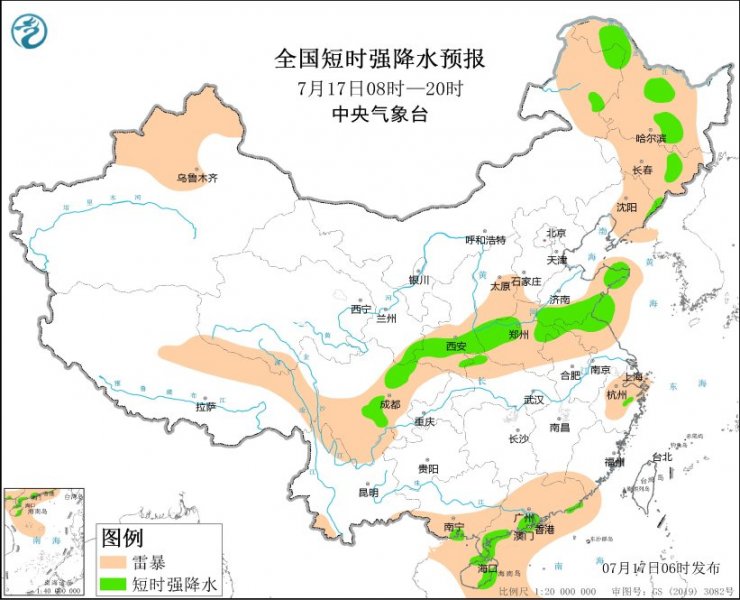 山东河南安徽江苏陕西四川等地将有强对流天气