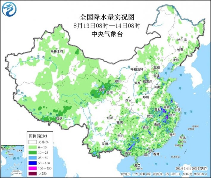 江南华南及西北地区东部等地有分散性降雨 单点强度大
