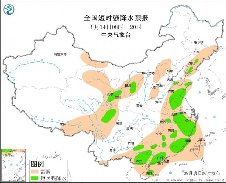 安徽浙江福建江西广东广西等地将有强对流天气
