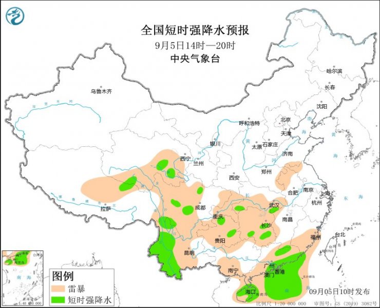 青海四川广东海南岛等地将有强对流天气