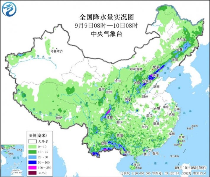江浙沪及广西云南等地降雨较强 南方高温范围明起收缩