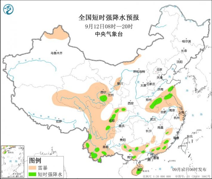 四川安徽山东河南广东海南岛等地将有强对流天气
