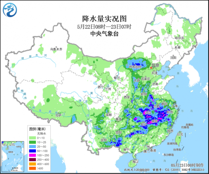 昨日江南江汉等地出现强降雨 今日江南东部华南等地有较强降雨