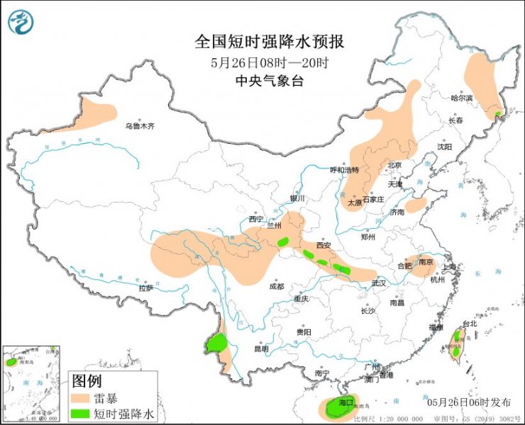 河北湖北海南岛台湾岛等地将有强对流天气