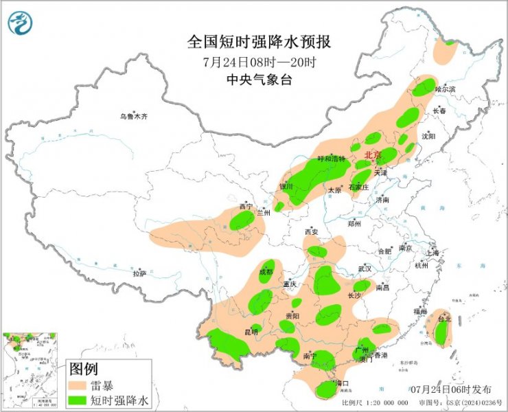 内蒙古吉林河北山西四川等地将有强对流天气