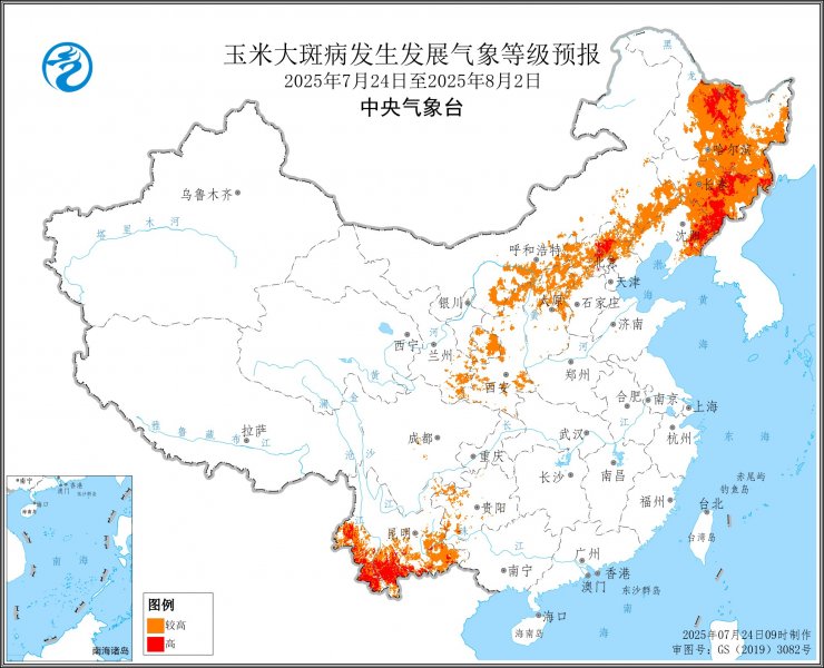 未来10天东北和西南地区南部玉米大小斑病发生发展气象风险高 注意避开降雨及时防治