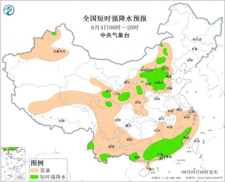 甘肃青海陕西山西河北福建广东广西等地将有强对流天气