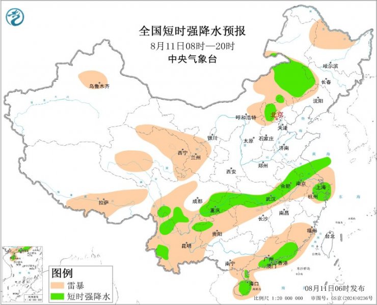 内蒙古甘肃河北重庆等地将有强对流天气