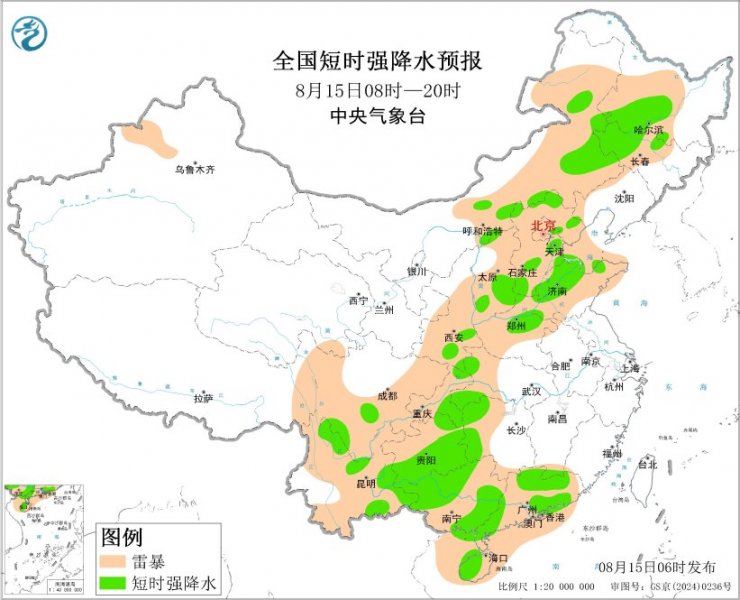 黑龙江吉林河北四川贵州广西等地将有强对流天气
